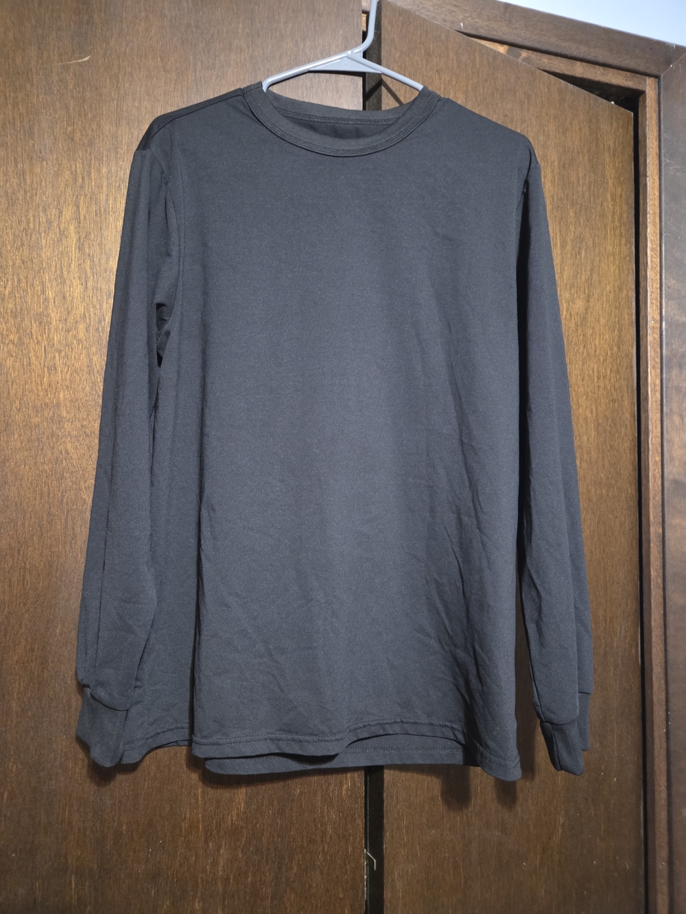 Men's Black Long Sleeve Crew Neck Shirt